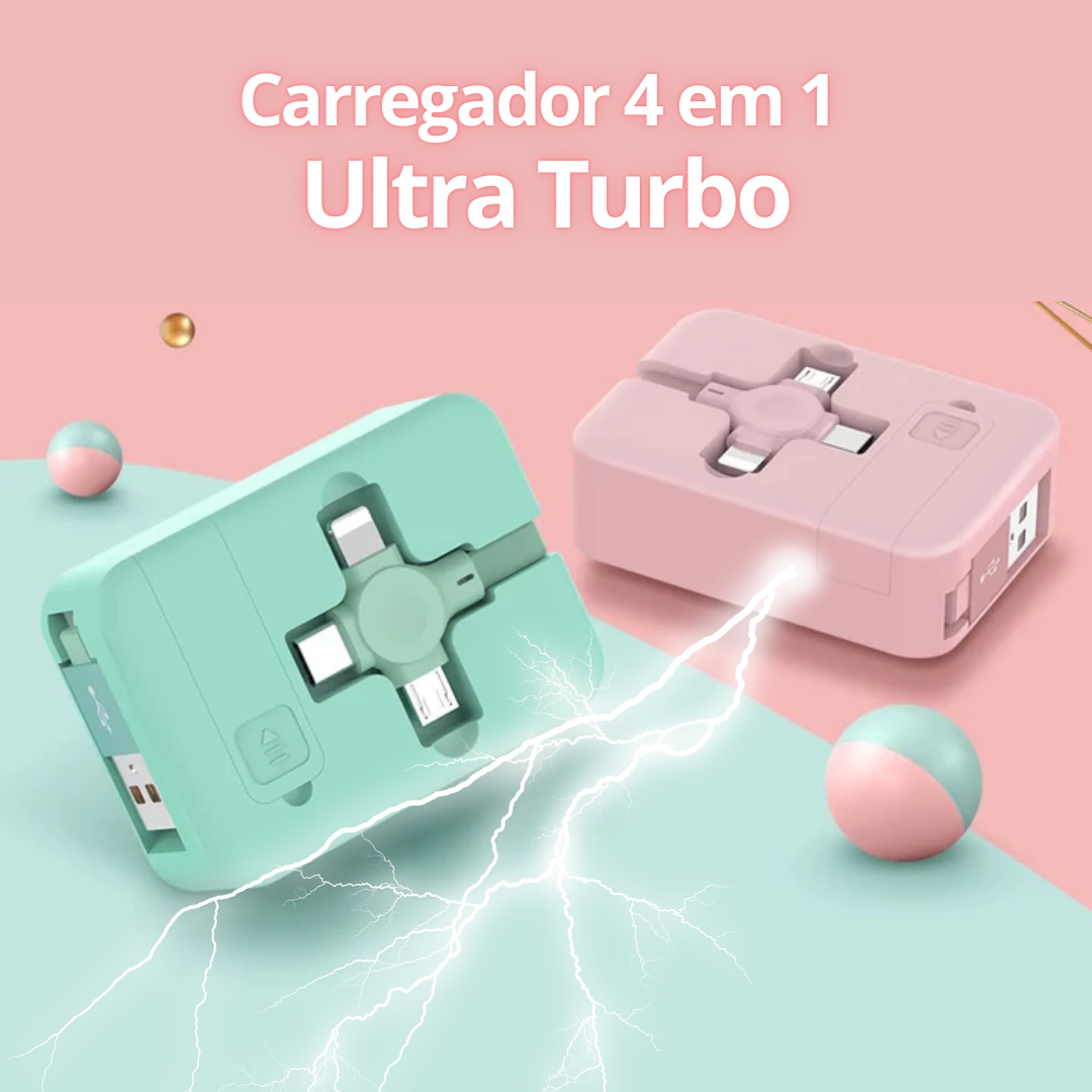 Carregador Retrátil Indestrutível 4 em 1 Ultra Turbo - SmartCharger™