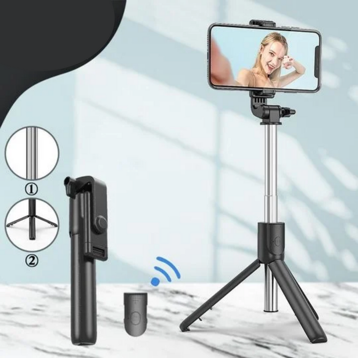 Stiktok Tripé para Selfie e Vídeos Wireless Bluetooth 2021 - bazzy.com.br