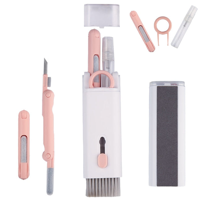 Kit de limpeza 7 em 1 - Conjunto de Limpador de Teclado, Fone de Ouvido, Celular, Notebook